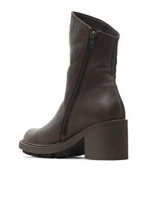 Bueno Shoes Kahverengi Deri Kadın Topuklu Bot 01wz7905