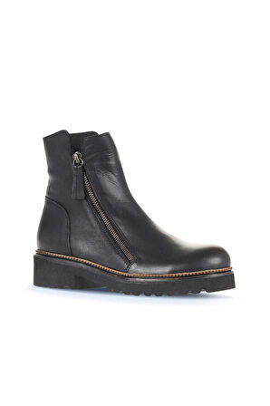 Bueno Shoes Siyah Deri Kadın Topuklu Bot 01wd0203