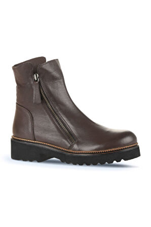 Bueno Shoes Kahverengi Deri Kadın Topuklu Bot 01wd0203