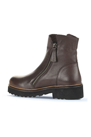 Bueno Shoes Kahverengi Deri Kadın Topuklu Bot 01wd0203