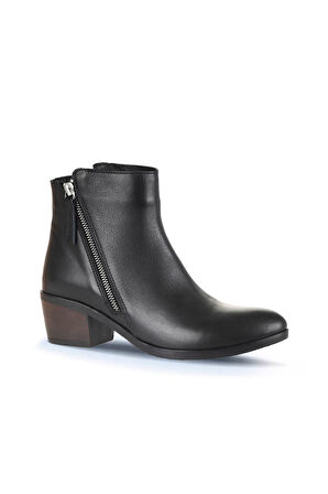 Bueno Shoes Siyah Deri Kadın Topuklu Bot 01wd1100