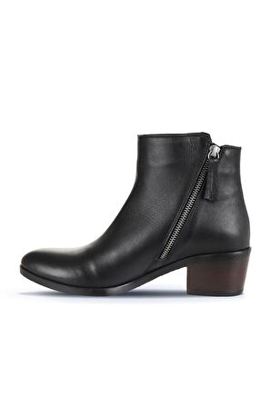 Bueno Shoes Siyah Deri Kadın Topuklu Bot 01wd1100