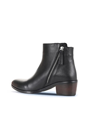Bueno Shoes Siyah Deri Kadın Topuklu Bot 01wd1100