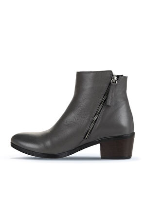 Bueno Shoes Gri Deri Kadın Topuklu Bot 01wd1100