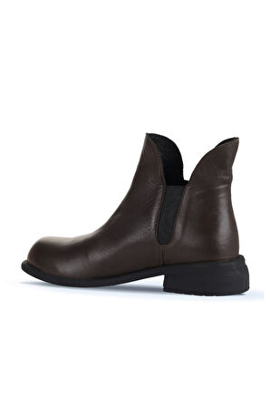 Bueno Shoes Kahverengi Deri Kadın Topuklu Bot 01wd1900