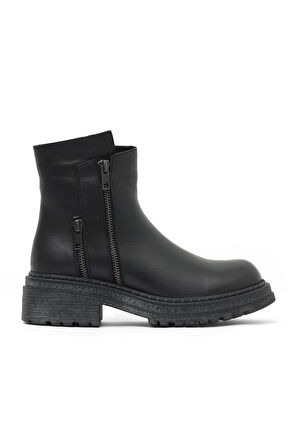 Bueno Shoes Siyah Deri Kadın Düz Bot 01wd2108