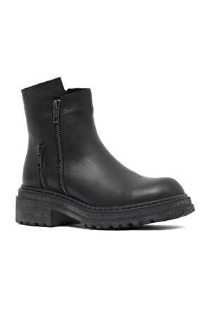 Bueno Shoes Siyah Deri Kadın Düz Bot 01wd2108