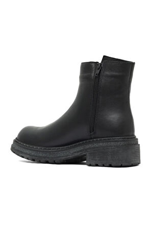 Bueno Shoes Siyah Deri Kadın Düz Bot 01wd2108