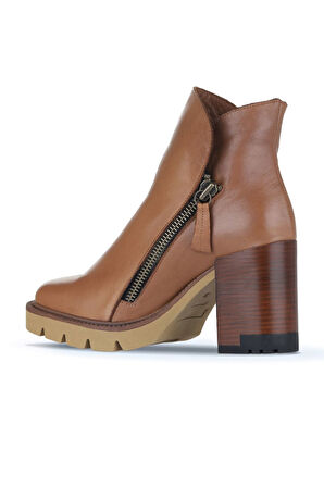 Bueno Shoes Kahverengi Amf Deri Kadın Topuklu Bot 01wz0801