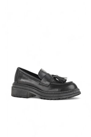 Bueno Shoes Siyah Deri Kadın Klasik Ayakkabı 01wd2109