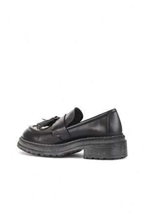 Bueno Shoes Siyah Deri Kadın Klasik Ayakkabı 01wd2109