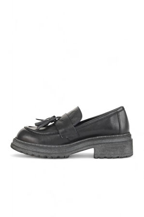 Bueno Shoes Siyah Deri Kadın Klasik Ayakkabı 01wd2109