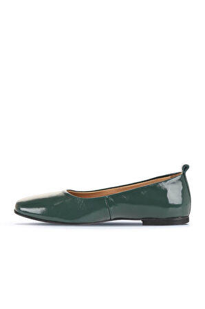 Bueno Shoes Yeşil Rugan Deri Kadın Babet 01wd1301