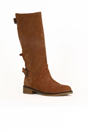 Bueno Shoes Taba Açık Süet Kadın Düz Çizme 01wd0500
