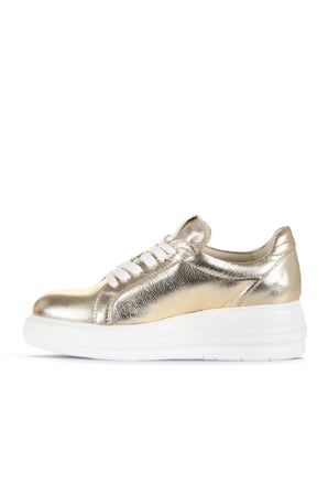Bueno Shoes Altın Trf Deri Kadın Spor Ayakkabı 16wa8191