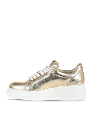 Bueno Shoes Altın Trf Deri Kadın Spor Ayakkabı 16wa8191