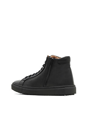 Bueno Shoes Siyah Deri Kadın Düz Bot 01wz7700