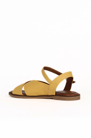 Bueno Shoes Sarı Deri Kadın Düz Sandalet 01wa5703