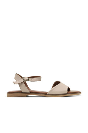 Bueno Shoes Gri Deri Kadın Düz Sandalet 01wa5704