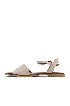 Bueno Shoes Gri Deri Kadın Düz Sandalet 01wa5704