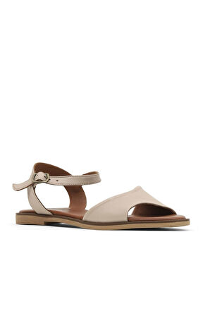 Bueno Shoes Gri Deri Kadın Düz Sandalet 01wa5704