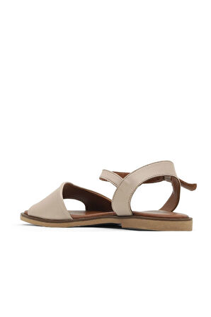 Bueno Shoes Gri Deri Kadın Düz Sandalet 01wa5704