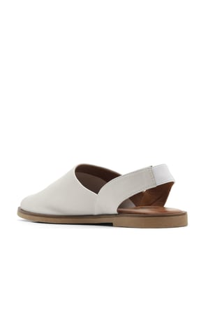 Bueno Shoes Beyaz Kırık Deri Kadın Düz Sandalet 01wa5706