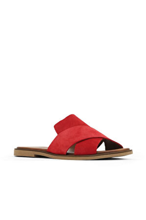 Bueno Shoes Kırmızı Alf Süet Kadın Düz Terlik 01wa5710