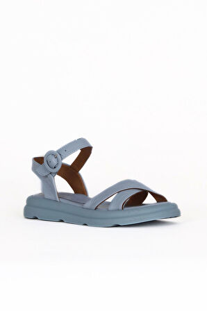 Bueno Shoes Mavi Deri Kadın Sandalet 01wy9409