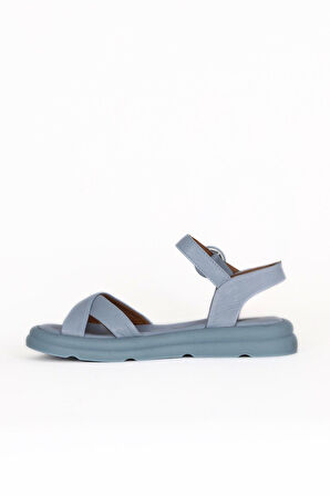 Bueno Shoes Mavi Deri Kadın Sandalet 01wy9409