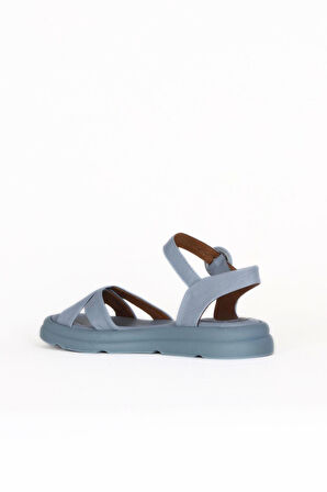 Bueno Shoes Mavi Deri Kadın Sandalet 01wy9409