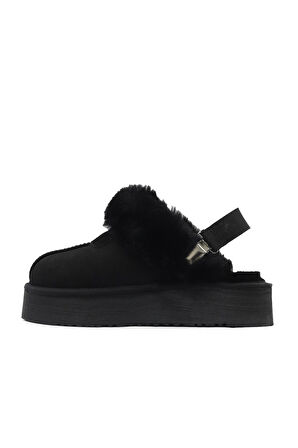 Bueno Shoes Siyah Süet Kadın Az Topuklu Terlik 05ag6104054