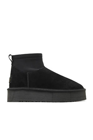 Bueno Shoes Siyah Süet Kadın Dolgu Topuklu Bot 05ag2114054