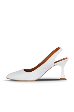 Bueno Shoes Beyaz Deri Kadın Topuklu Ayakkabı 01wa1400