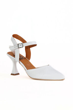 Bueno Shoes Beyaz Deri Kadın Topuklu Ayakkabı 01wa1403