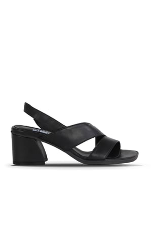 Bueno Shoes Siyah Deri Kadın Topuklu Sandalet 01wa3502