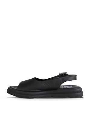 Bueno Shoes Siyah Deri Kadın Sandalet 01wy9404