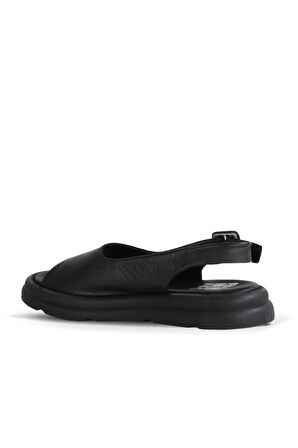 Bueno Shoes Siyah Deri Kadın Sandalet 01wy9404