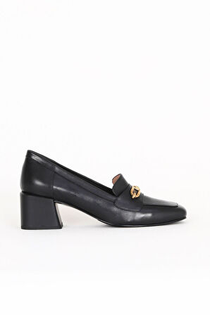 Bueno Shoes Siyah Deri Kadın Topuklu Ayakkabı 33wa7656