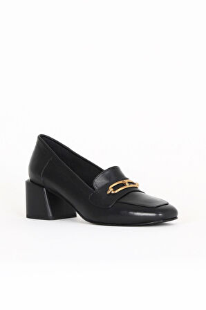 Bueno Shoes Siyah Deri Kadın Topuklu Ayakkabı 33wa7656