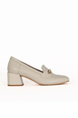 Bueno Shoes Bej Deri Kadın Topuklu Ayakkabı 33wa7656