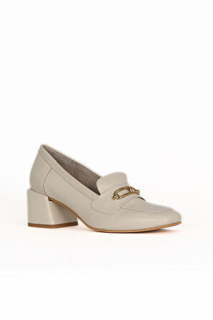 Bueno Shoes Bej Deri Kadın Topuklu Ayakkabı 33wa7656