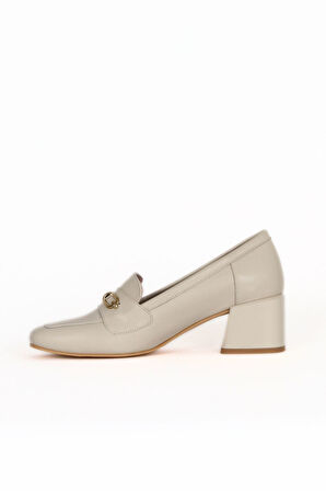 Bueno Shoes Bej Deri Kadın Topuklu Ayakkabı 33wa7656