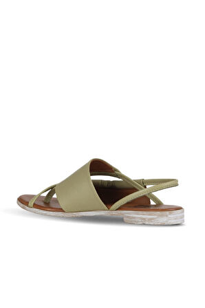 Bueno Shoes Haki Deri Kadın Düz Sandalet 01we2300