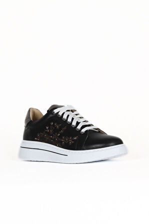 Bueno Shoes Siyah Deri Kadın Spor Ayakkabı 33wa1501
