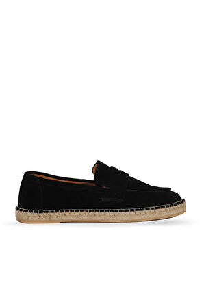 Bueno Shoes Siyah Süet Erkek Espadril Ayakkabı 14mafr110