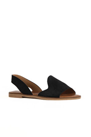 Bueno Shoes Siyah Alf Süet Kadın Düz Sandalet 01wa5711