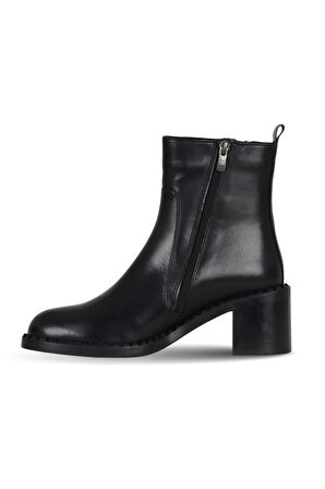 Bueno Shoes Siyah Deri Kadın Topuklu Bot 33wb80005