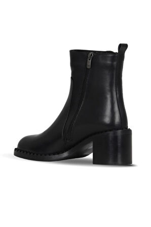 Bueno Shoes Siyah Deri Kadın Topuklu Bot 33wb80005