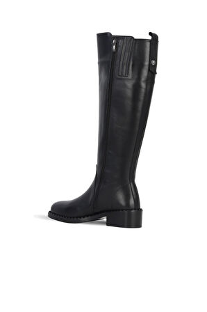 Bueno Shoes Siyah Deri Kadın Topuklu Çizme 33wc34015